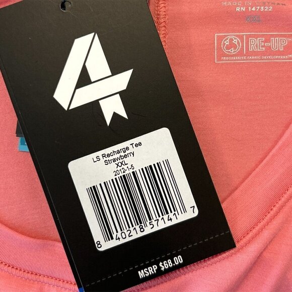 Fourlaps Women's Long Sleeve Cropped Recharge Tee Strawberry Size XXL NWT - Picture 5 of 8